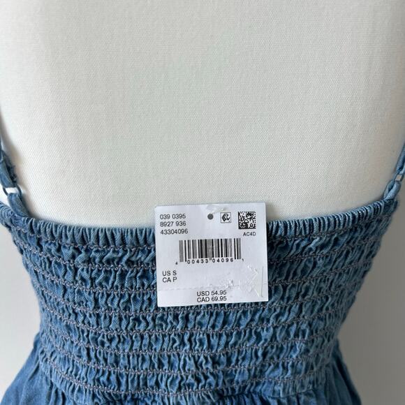 NWT American Eagle Denim Bubble Dress Strappy Mini Dress Country Western Small - Picture 9 of 11
